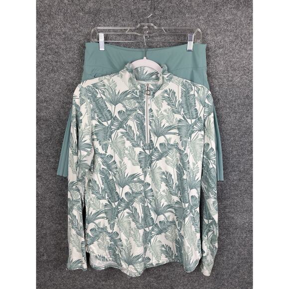 M & M Tops - GGBLUE Hixe Sports Golf Set Top L & Skirt M White and Green Bay Leaf's